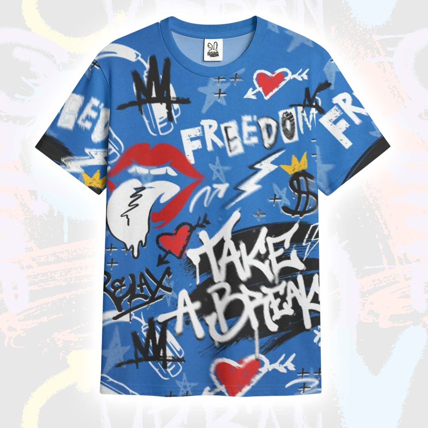 Take Break Freedom Graffiti Streetwear Kobe 6 Game Royal T-Shirt