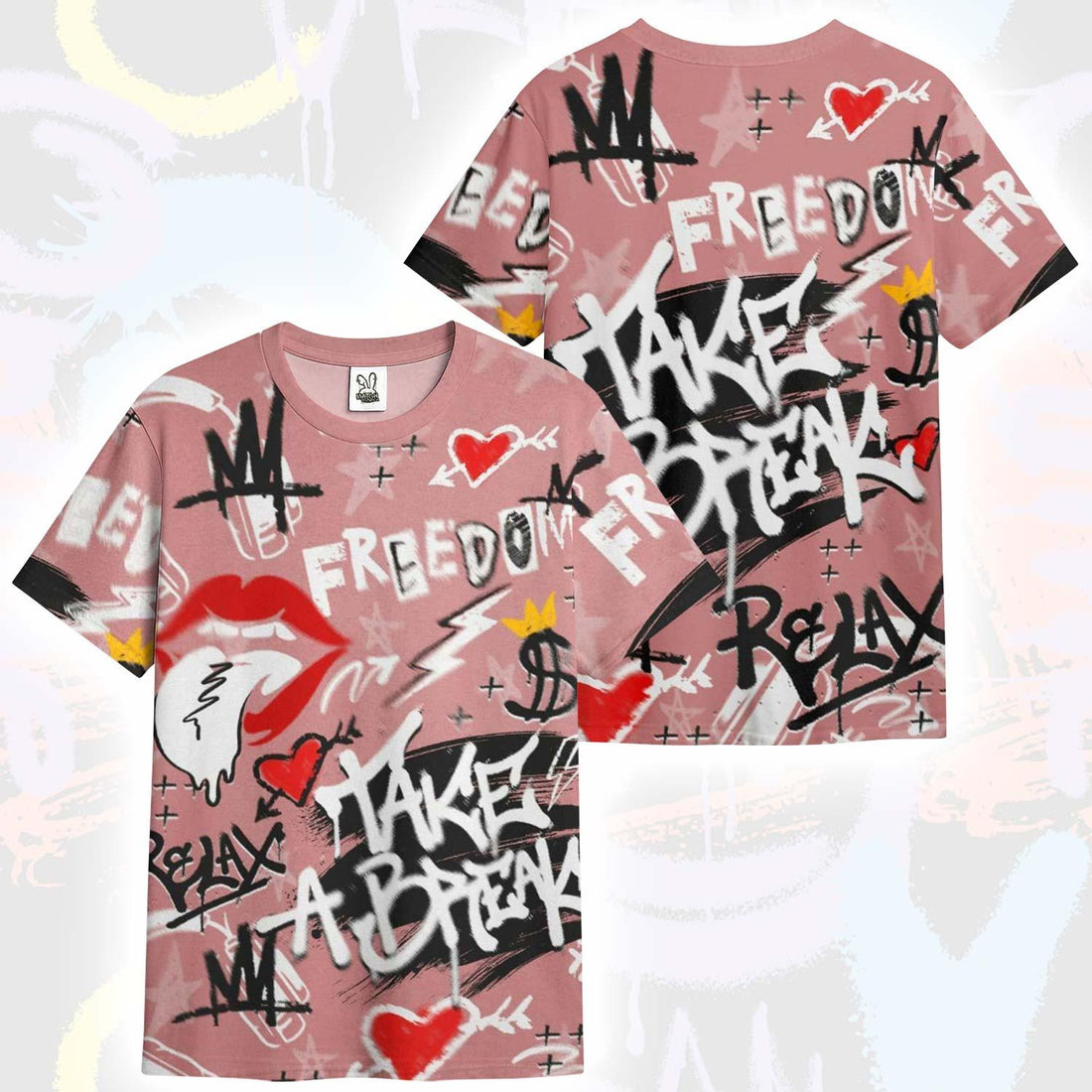 Take Break Freedom Graffiti Streetwear Low OG Rust Pink 1s T-Shirt