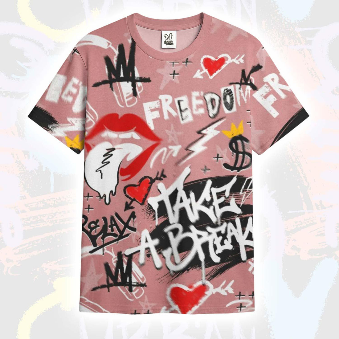 Take Break Freedom Graffiti Streetwear Low OG Rust Pink 1s T-Shirt