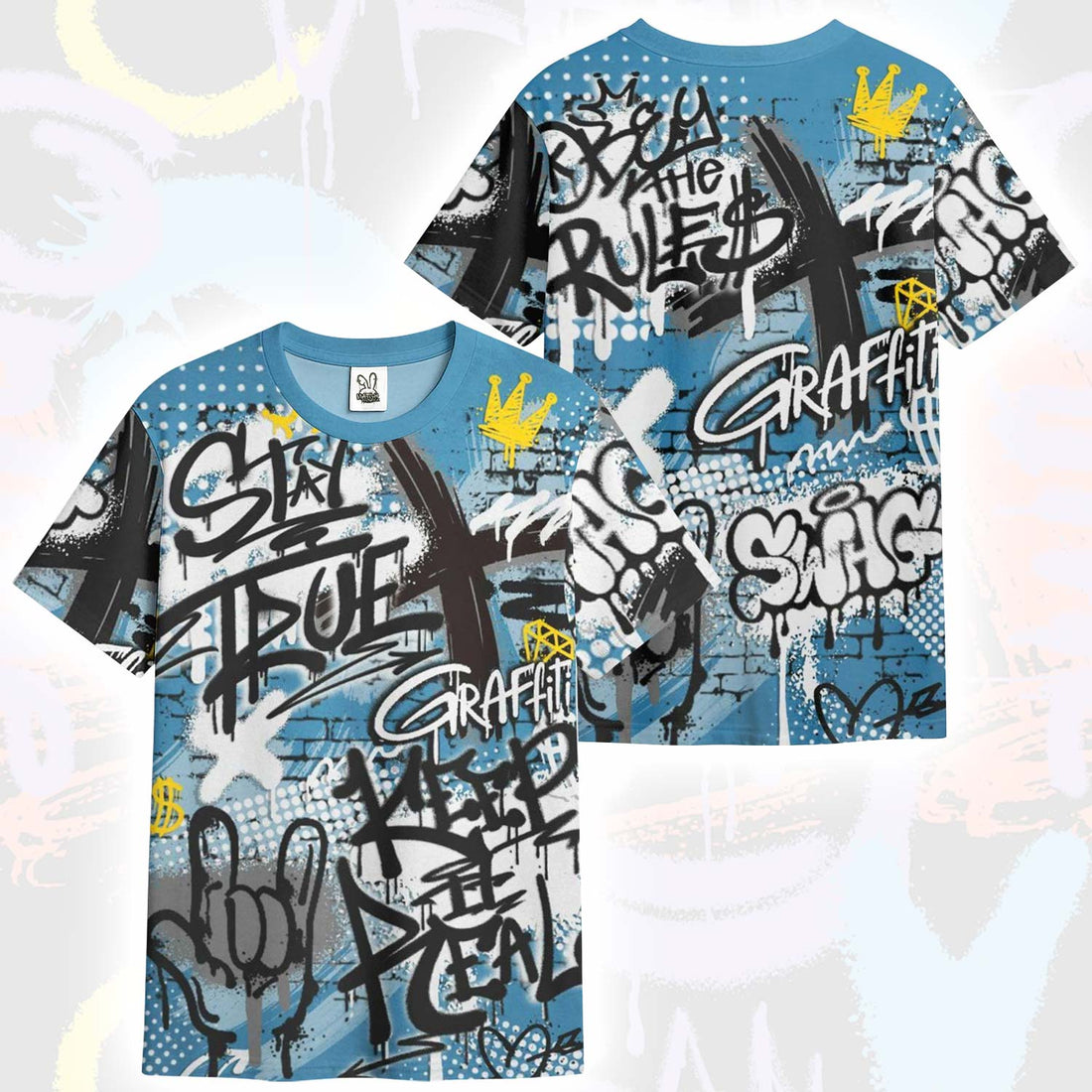 True It Real Graffiti Streetwear High OG UNC Reimagined 1s T-Shirt