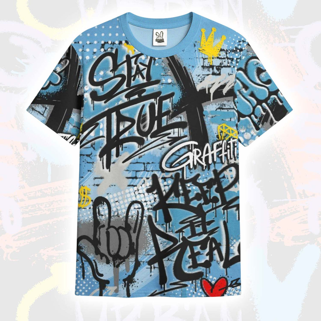 True It Real Graffiti Streetwear SB Dunk Low University Blue T-Shirt