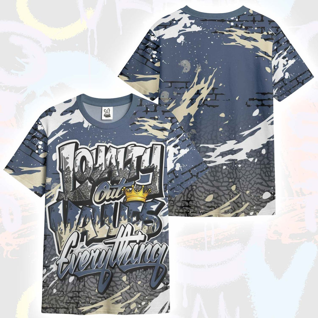 Values Of Loyalty Drip Diffused Blue 3s T-Shirt