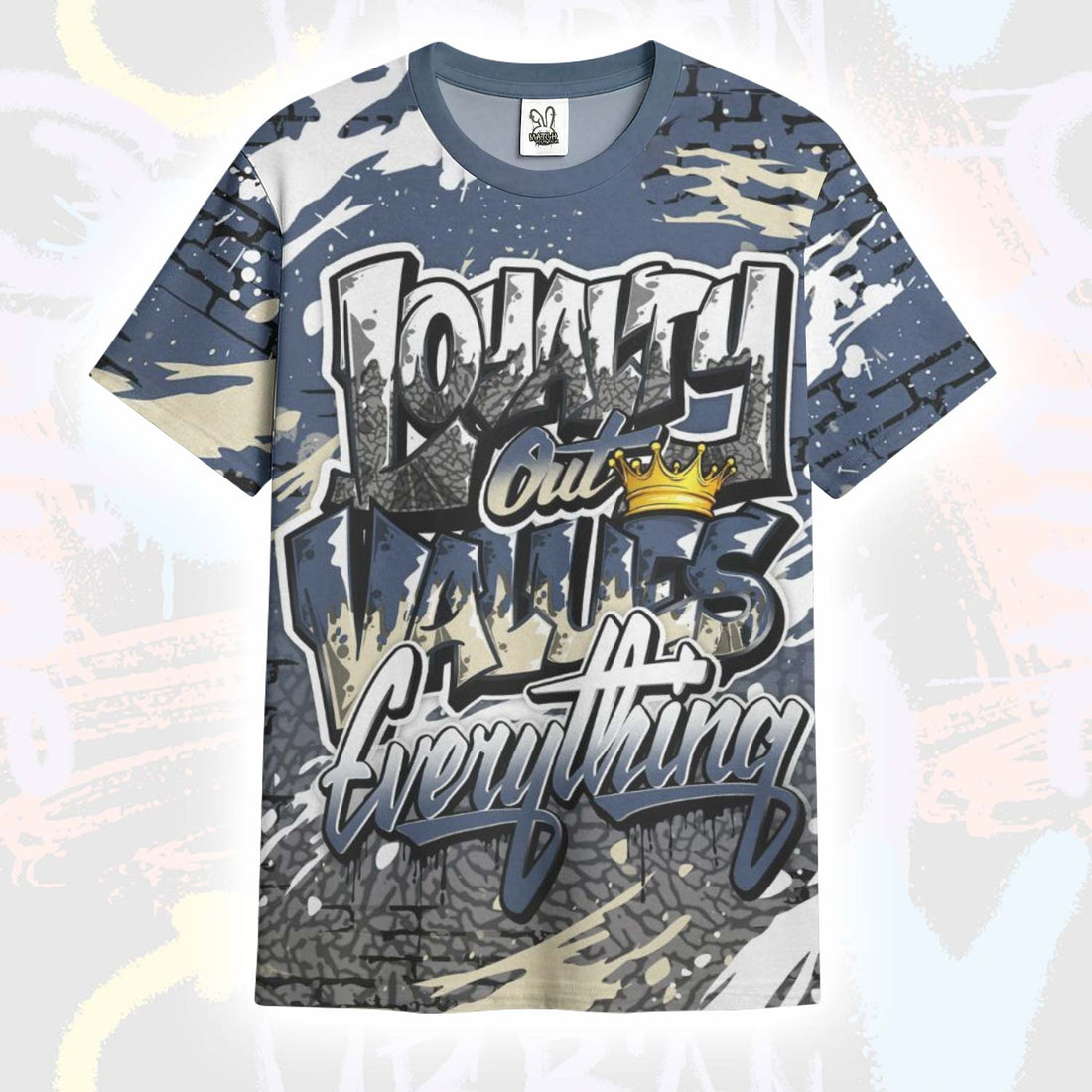 Values Of Loyalty Drip Diffused Blue 3s T-Shirt